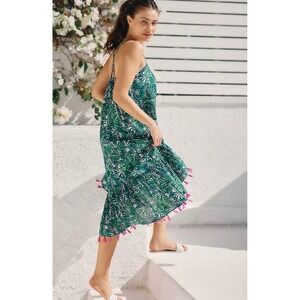 NWT Mer St Barth Anthropologie Tassel Midi Dress Womens Medium Resortwear Beachy